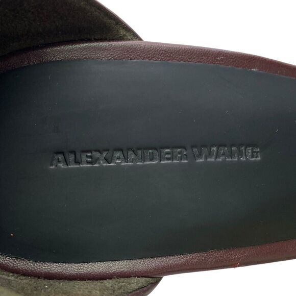 Alexander Wang Burgundy Leather Ankle Strap 4” Heels Women's Size 40 / US 10 - Picture 11 of 11
